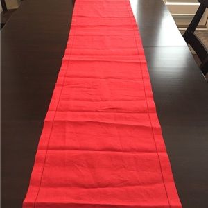 Pottery Barn Linen Table Runner - Red. 16 x 108